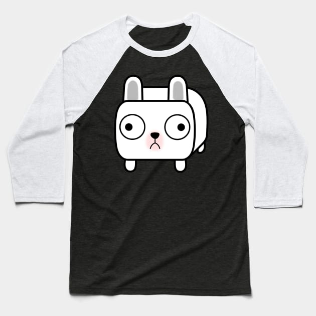 French Bulldog Loaf - White Frenchie Baseball T-Shirt by calidrawsthings